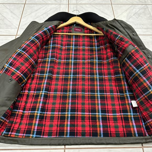 Samuel Windsor Jacket Men's XL Olive Button Parka Utility Coat Flannel Lining - Picture 6 of 13